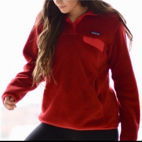 Patagonia ReTool Snap-T Polartec Pullover Fleece Red Women’s Size S - Picture 4 of 16